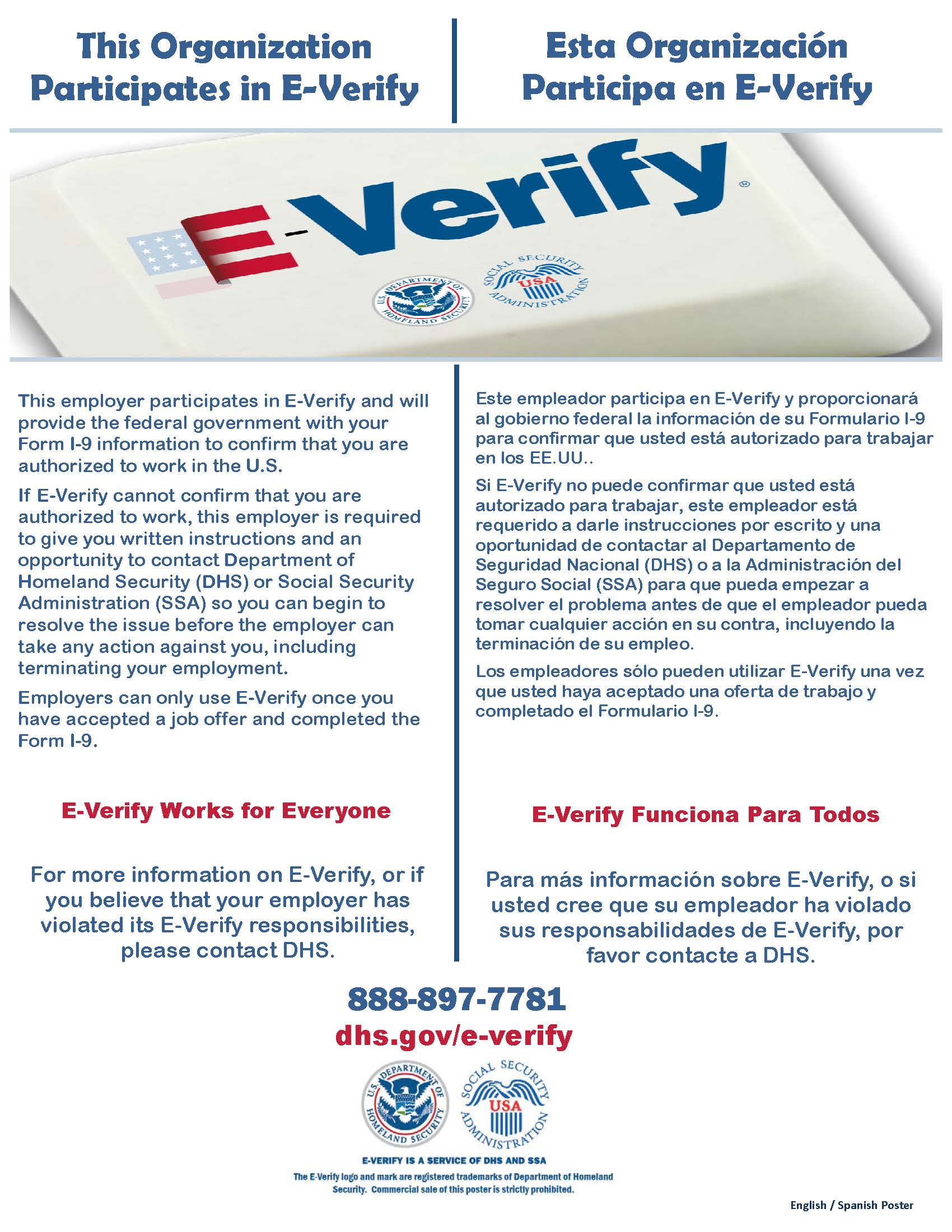 E Verify Participation Poster